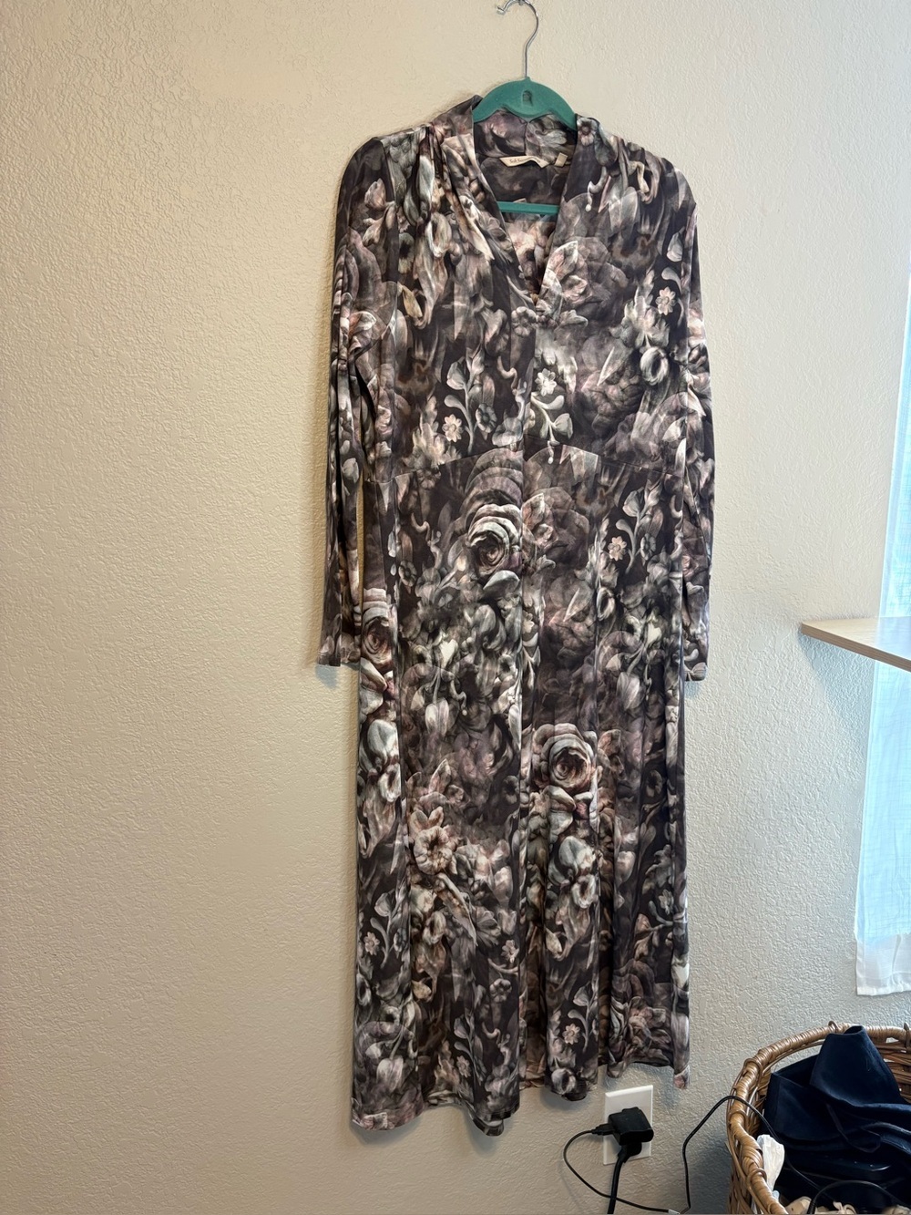 Soft Surroundings Naima Dress Floral Moody Dark Academia Maxi Dress XL - Picture 11 of 16